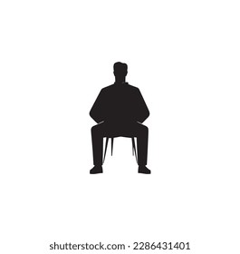 A sitting man silhouette vector art.