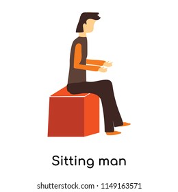 Sitting man vector vector isolated on white background for your web and mobile app design, Sitting man vector logo concept
