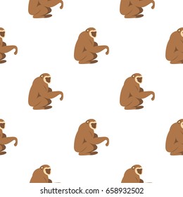 Sitting monkey pattern seamless for any design vector illustration