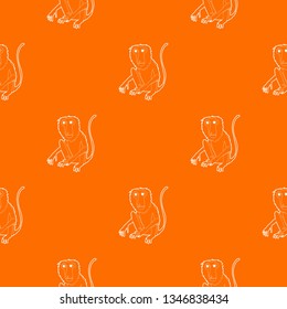 Sitting monkey pattern vector orange for any web design best