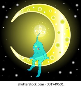 Sitting on the Moon, transparent spirit