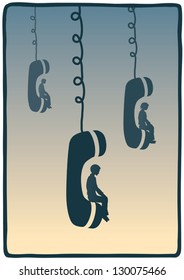 sitting on the phone