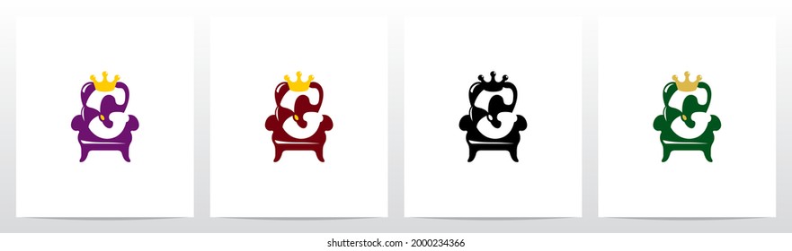 Sitting On A Throne With Crown Letter Logo Design G