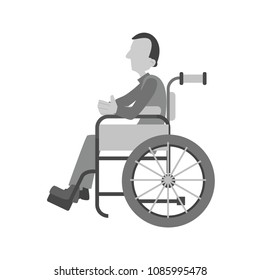 Sitting On Wheelchair Stock Vector (royalty Free) 1085995478 