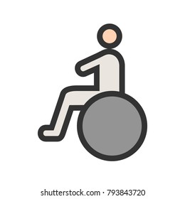 Sitting on wheelchair