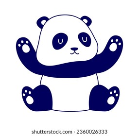 Sitting Panda Animal Vector Illustration