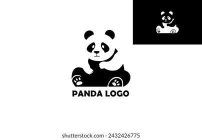 Sitting Panda Bear logo design is a logo design that illustrates a panda sitting calmly using the negative space technique. logo for, conservations, zoo, events, cafes, etc.
eps 10 vector logo design.