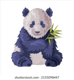 Sitting Panda Bear as Traditional Cultural Chinese Symbol Vector Illustration