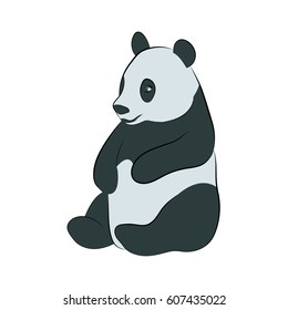 Sitting panda bear. Vector illustration