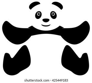 Sitting panda vector icon