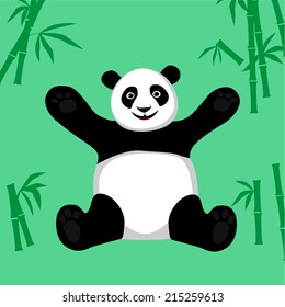 Sitting Panda. Vector illustration. Character for a logo and design.