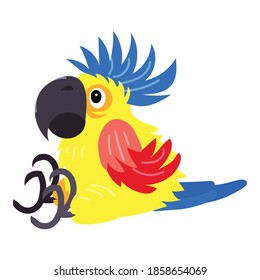 Papagei-Symbol setzen. Cartoon vom sitzenden Papagei, Vektorsymbol für Webdesign einzeln auf weißem Hintergrund