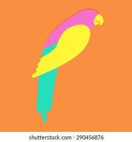 Sitting parrot, vector illustration isolated on background 