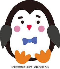Sitting penguin, illustration, vector on a white background.
