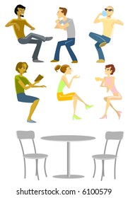 Sitting People Collection-vector