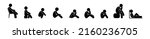 sitting people icons collection, isolated stick figure man sat down pictograms, human silhouettes flat vector illustration