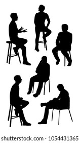 Sitting people silhouettes