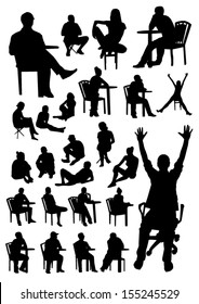 Sitting People Silhouettes