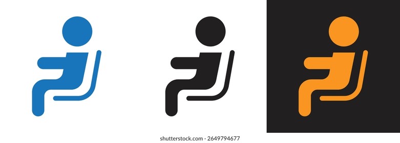 Sitting person icon design on white background. Sitting person illustration icon