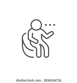 Sitting person line outline icon