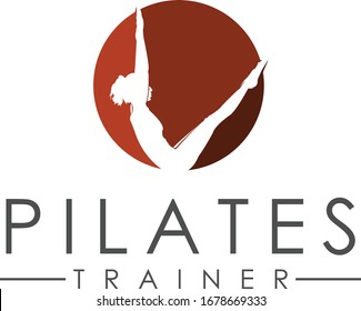 Sitting Pilates Woman Silhouette Logo