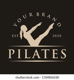 Sitting Pilates Woman Silhouette logo