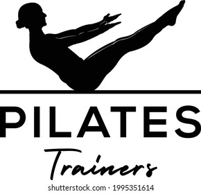 Pilates Sitting Woman Silhouette Logo Stock Vector (Royalty Free ...