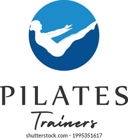 Sitting Pilates Woman Silhouette logo