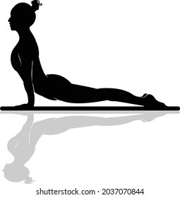 Sitting Pilates Woman Silhouette logo vector	