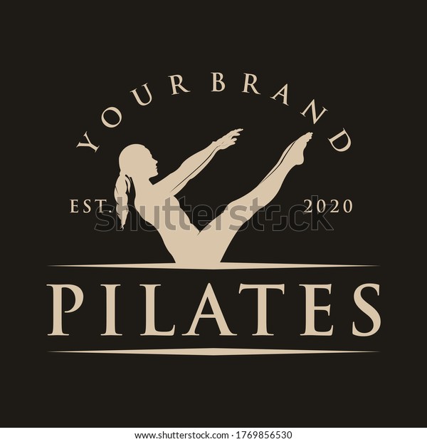 Sitting Pilates Woman Silhouette Logo Stock Vector Royalty Free 1769856530 4055