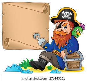 Sitting pirate theme image 6 - eps10 vector illustration.