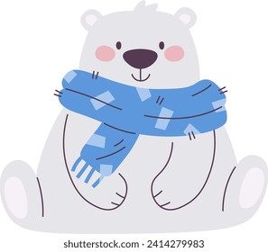 Ilustración del vector del oso polar sentado
