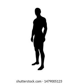 Sitting Pose Man Silhouette. Very smooth and detailed. Vector illustration.    