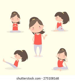 Sitting Pose Yoga Vector Set 