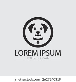 Sitting Puppy with Leash Icon for Dog Walking Services