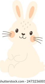 Sitting Rabbit Animal Vector Illustration