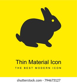 Sitting Rabbit bright yellow material minimal icon or logo design