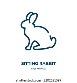 Sitting rabbit icon. Linear vector illustration from free animals collection. Outline sitting rabbit icon vector. Thin line symbol for use on web and mobile apps, logo, print media.