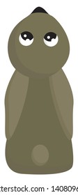  Un conejo sentado con dos ojos grandes y una cola arbustiva, vector, dibujo de color o ilustración. 