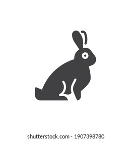 Sitting rabbit vector icon. filled flat sign for mobile concept and web design. Easter hare glyph icon. Symbol, logo illustration. Vector graphics