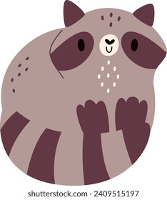 Sitting Raccoon Animal Vector Illustration