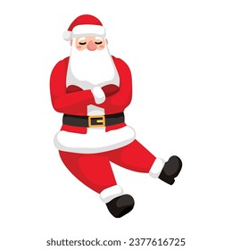 Sitting Santa Claus on white background