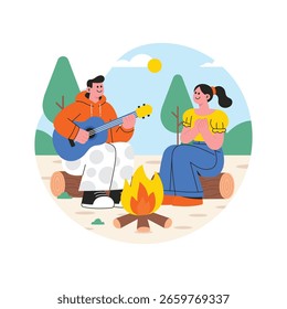 Sitting Together Vector illustration. EPS 10 file