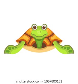 Sitting turtle icon. Cartoon illustration of sitting turtle vector icon for web