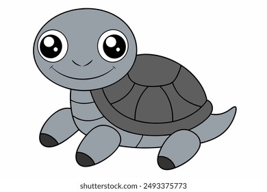  Sitting Turtle Vector Icon Illustration.