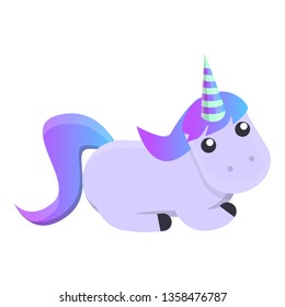 Sitting unicorn icon. Cartoon of sitting unicorn vector icon for web design isolated on white background