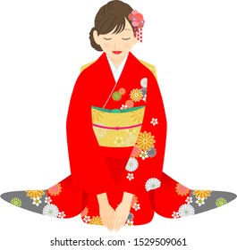 着物女性礼stock Illustrations Images Vectors Shutterstock