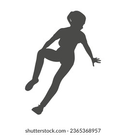 Sitting woman. Sport girl illustration. Young woman silhouette