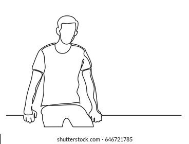 Sitting Young Man - Continuous Line Drawing