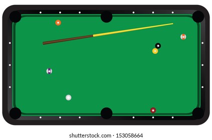 Situation of the game of billiards. Vector illustration.